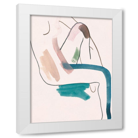 Seated Female Figure II White Modern Wood Framed Art Print by Wang, Melissa