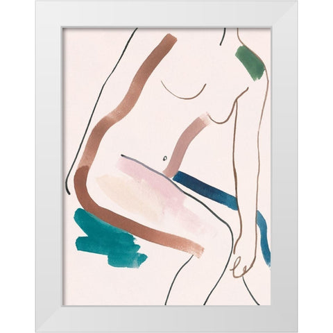 Seated Female Figure III White Modern Wood Framed Art Print by Wang, Melissa