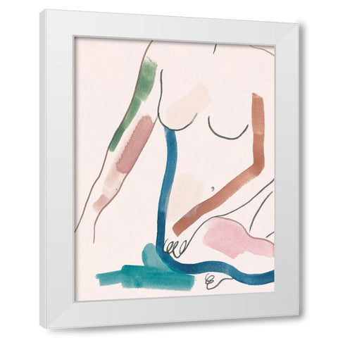 Seated Female Figure IV White Modern Wood Framed Art Print by Wang, Melissa