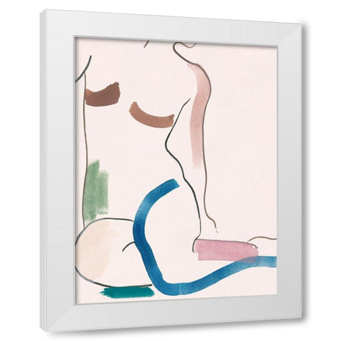 Seated Female Figure V White Modern Wood Framed Art Print by Wang, Melissa