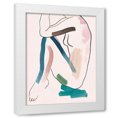 Seated Female Figure VI White Modern Wood Framed Art Print by Wang, Melissa