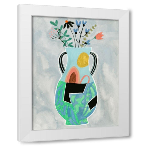 Collage Vase I White Modern Wood Framed Art Print by Wang, Melissa