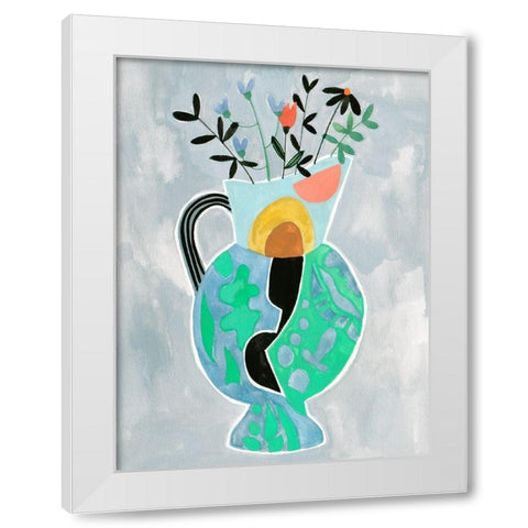 Collage Vase II White Modern Wood Framed Art Print by Wang, Melissa