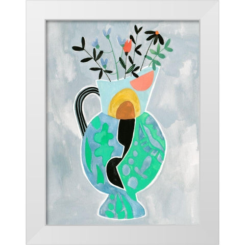 Collage Vase II White Modern Wood Framed Art Print by Wang, Melissa