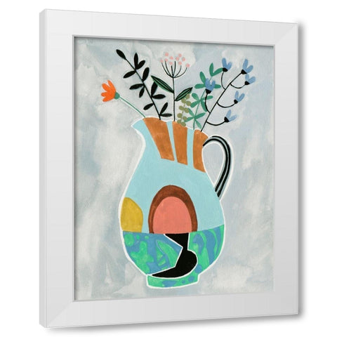 Collage Vase III White Modern Wood Framed Art Print by Wang, Melissa