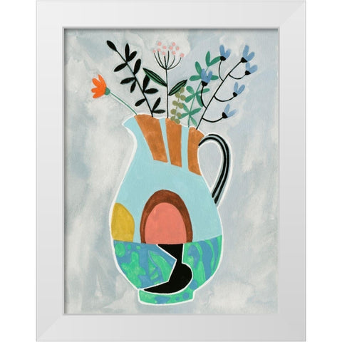 Collage Vase III White Modern Wood Framed Art Print by Wang, Melissa