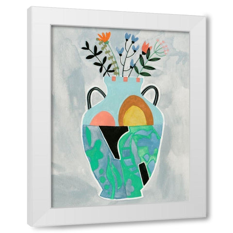 Collage Vase IV White Modern Wood Framed Art Print by Wang, Melissa