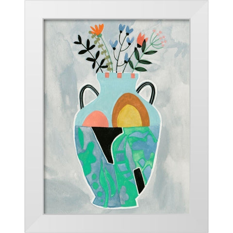 Collage Vase IV White Modern Wood Framed Art Print by Wang, Melissa