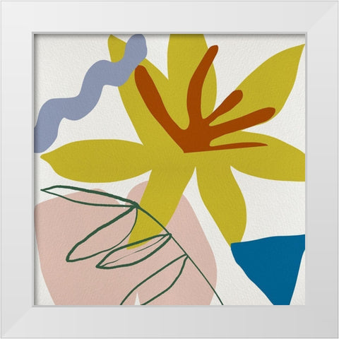 Flower Petals V White Modern Wood Framed Art Print by Wang, Melissa