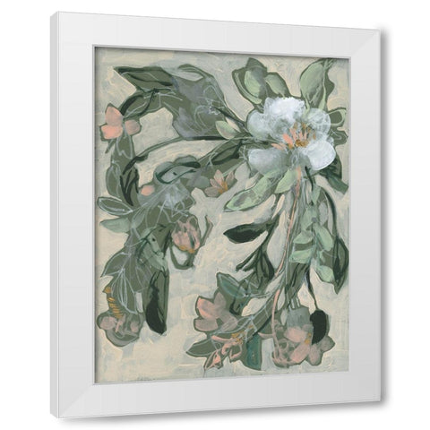 Cascading Bouquet II White Modern Wood Framed Art Print by Goldberger, Jennifer