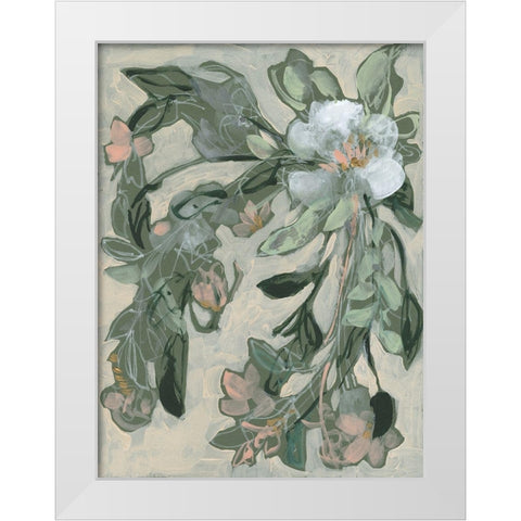 Cascading Bouquet II White Modern Wood Framed Art Print by Goldberger, Jennifer