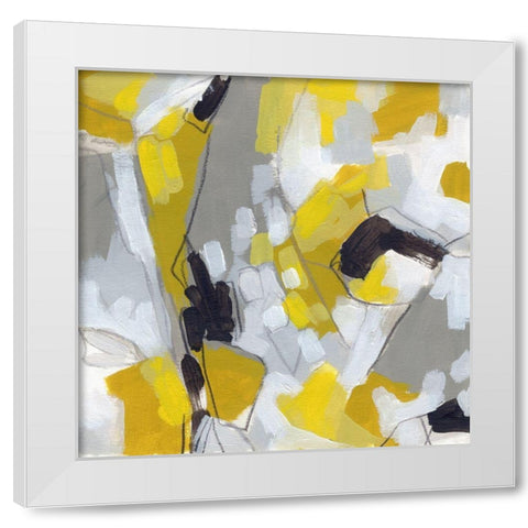 Citron Confetti I White Modern Wood Framed Art Print by Vess, June Erica