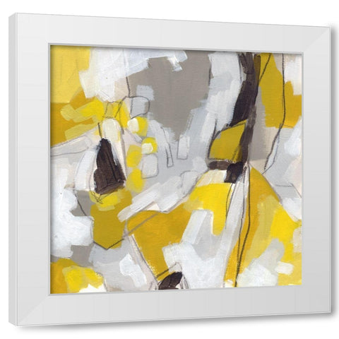 Citron Confetti II White Modern Wood Framed Art Print by Vess, June Erica
