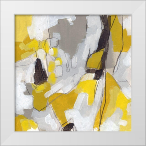 Citron Confetti II White Modern Wood Framed Art Print by Vess, June Erica