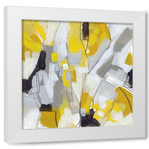 Citron Confetti III White Modern Wood Framed Art Print by Vess, June Erica