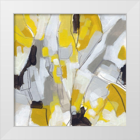 Citron Confetti III White Modern Wood Framed Art Print by Vess, June Erica