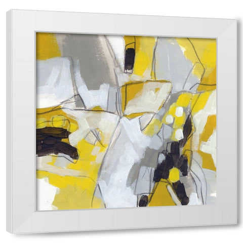 Citron Confetti IV White Modern Wood Framed Art Print by Vess, June Erica