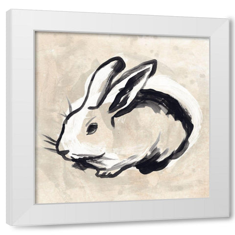 Antique Rabbit II White Modern Wood Framed Art Print by Vess, June Erica