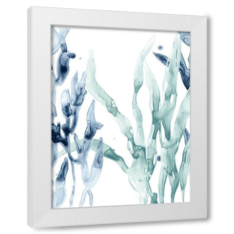 Blue Kelp II White Modern Wood Framed Art Print by Vess, June Erica
