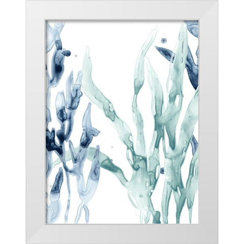 Blue Kelp II White Modern Wood Framed Art Print by Vess, June Erica
