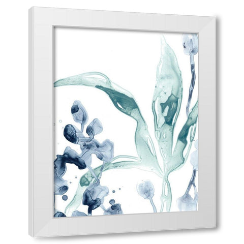 Blue Kelp IV White Modern Wood Framed Art Print by Vess, June Erica