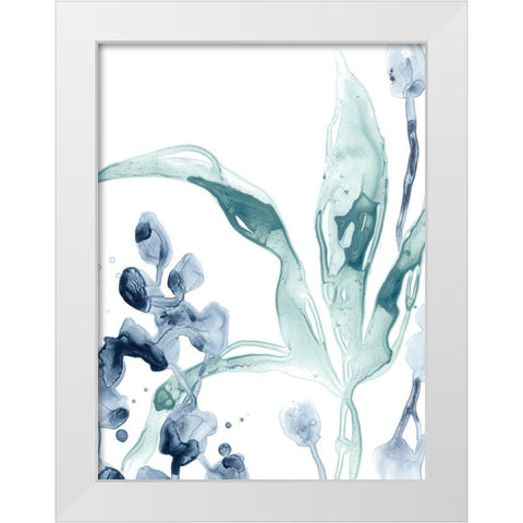 Blue Kelp IV White Modern Wood Framed Art Print by Vess, June Erica
