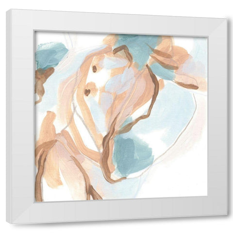 Abstracted Shells II White Modern Wood Framed Art Print by Vess, June Erica