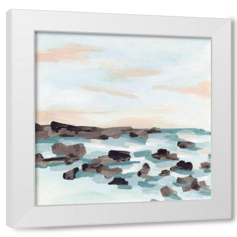 Coastal Shoals I White Modern Wood Framed Art Print by Vess, June Erica