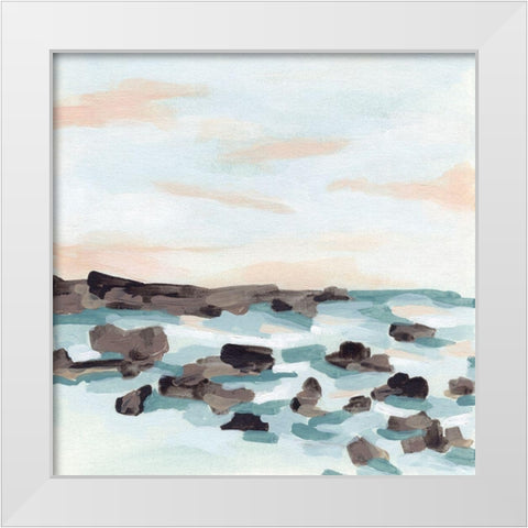 Coastal Shoals I White Modern Wood Framed Art Print by Vess, June Erica