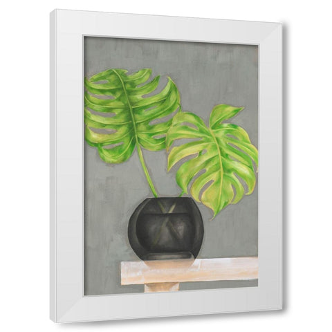 Frond in Vase I White Modern Wood Framed Art Print by Goldberger, Jennifer