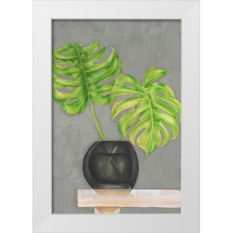 Frond in Vase I White Modern Wood Framed Art Print by Goldberger, Jennifer