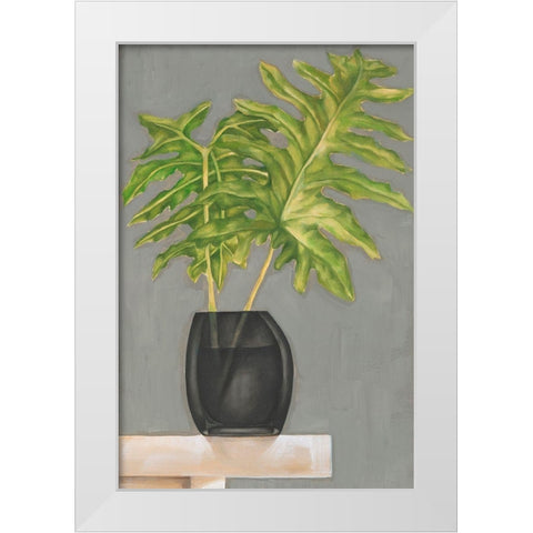 Frond in Vase II White Modern Wood Framed Art Print by Goldberger, Jennifer