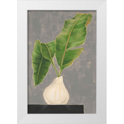 Frond in Vase III White Modern Wood Framed Art Print by Goldberger, Jennifer