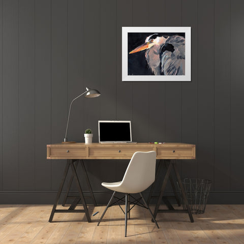 Great Heron II White Modern Wood Framed Art Print by Parker, Jennifer Paxton