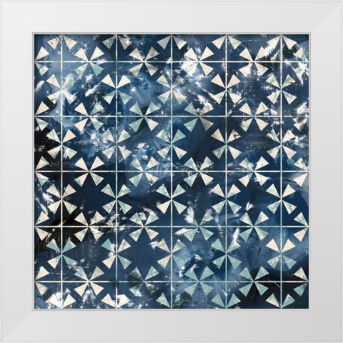 Tile-Dye III White Modern Wood Framed Art Print by Vess, June Erica