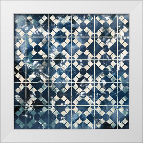 Tile-Dye V White Modern Wood Framed Art Print by Vess, June Erica