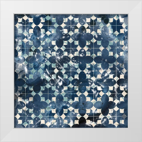 Tile-Dye VII White Modern Wood Framed Art Print by Vess, June Erica