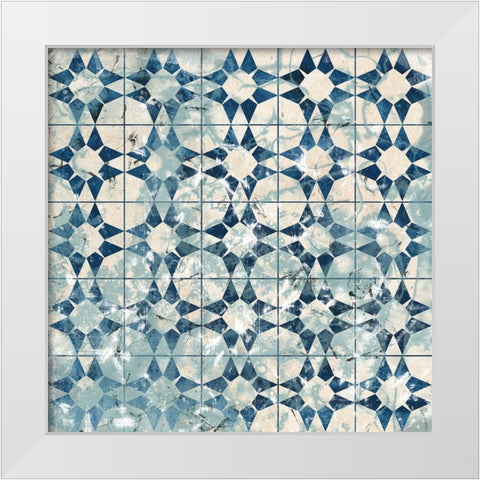 Tile-Dye VIII White Modern Wood Framed Art Print by Vess, June Erica