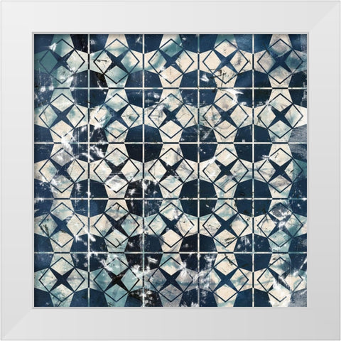 Tile-Dye IX White Modern Wood Framed Art Print by Vess, June Erica