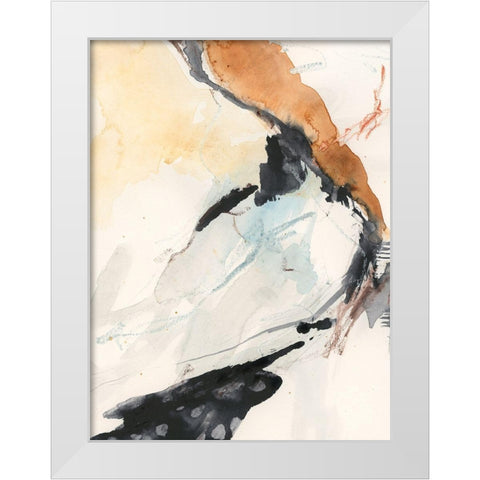 Efflux I White Modern Wood Framed Art Print by Borges, Victoria