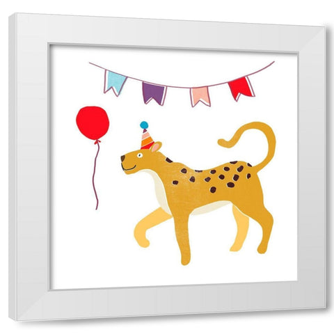 Party Animals IV White Modern Wood Framed Art Print by Vess, June Erica