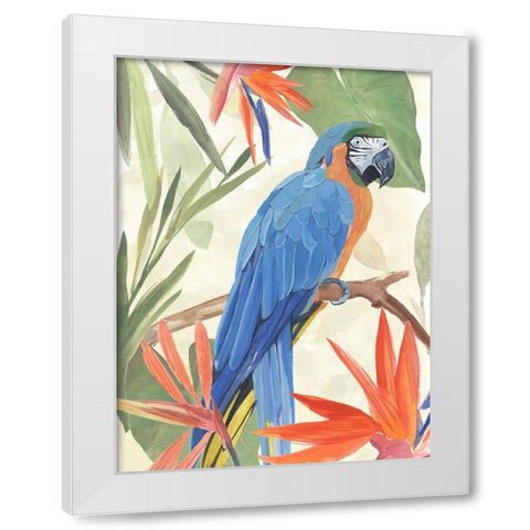 Tropical Parrot Composition IV White Modern Wood Framed Art Print by Warren, Annie
