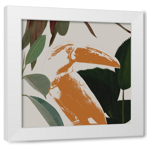 Graphic Tropical Bird III White Modern Wood Framed Art Print by Warren, Annie