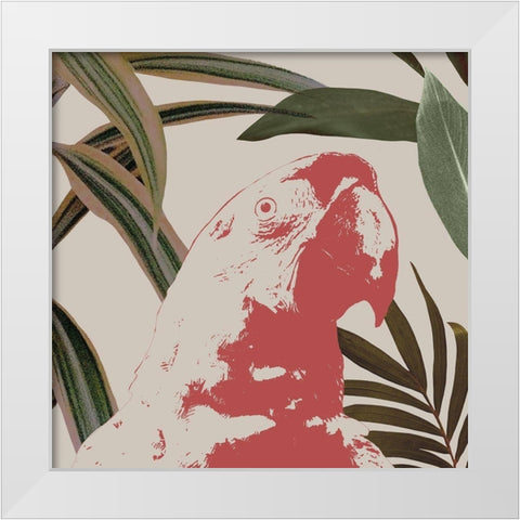 Graphic Tropical Bird IV White Modern Wood Framed Art Print by Warren, Annie