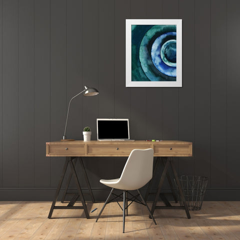 Cobalt Vortex I White Modern Wood Framed Art Print by Popp, Grace