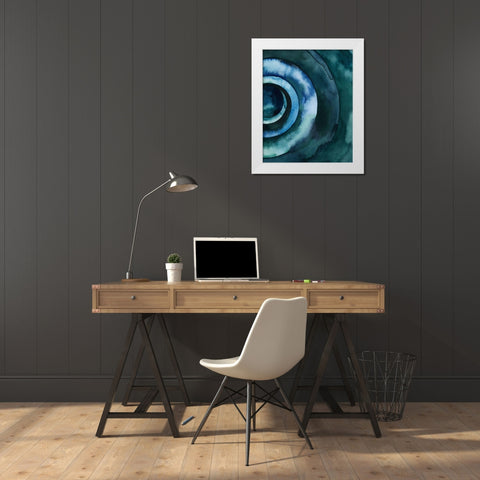 Cobalt Vortex II White Modern Wood Framed Art Print by Popp, Grace