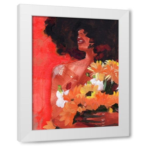 Through the Flowers I White Modern Wood Framed Art Print by Parker, Jennifer Paxton