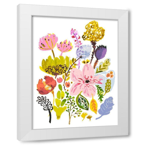 Modern Bouquet Stems I White Modern Wood Framed Art Print by Fields, Karen