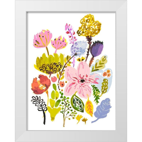 Modern Bouquet Stems I White Modern Wood Framed Art Print by Fields, Karen