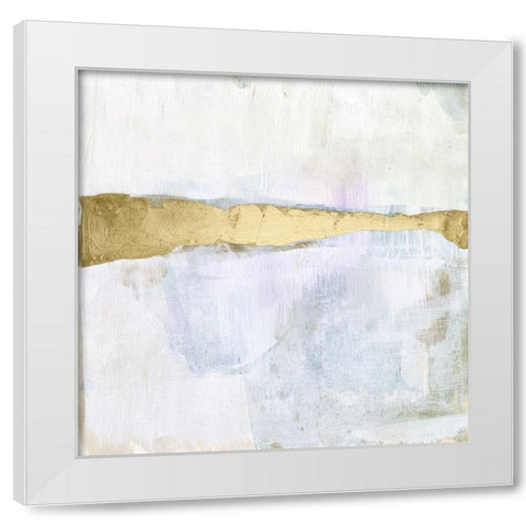 Gold Ribbon Horizon I White Modern Wood Framed Art Print by Goldberger, Jennifer